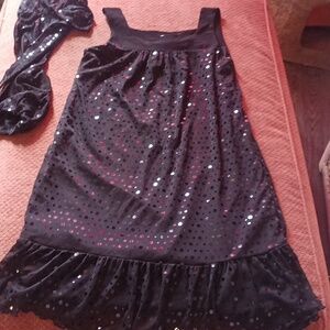 Black girl shoulder shrug and dress size 14 with sequins